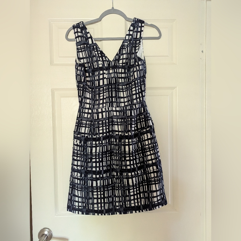 Madewell Black and White Grid Mini Dress